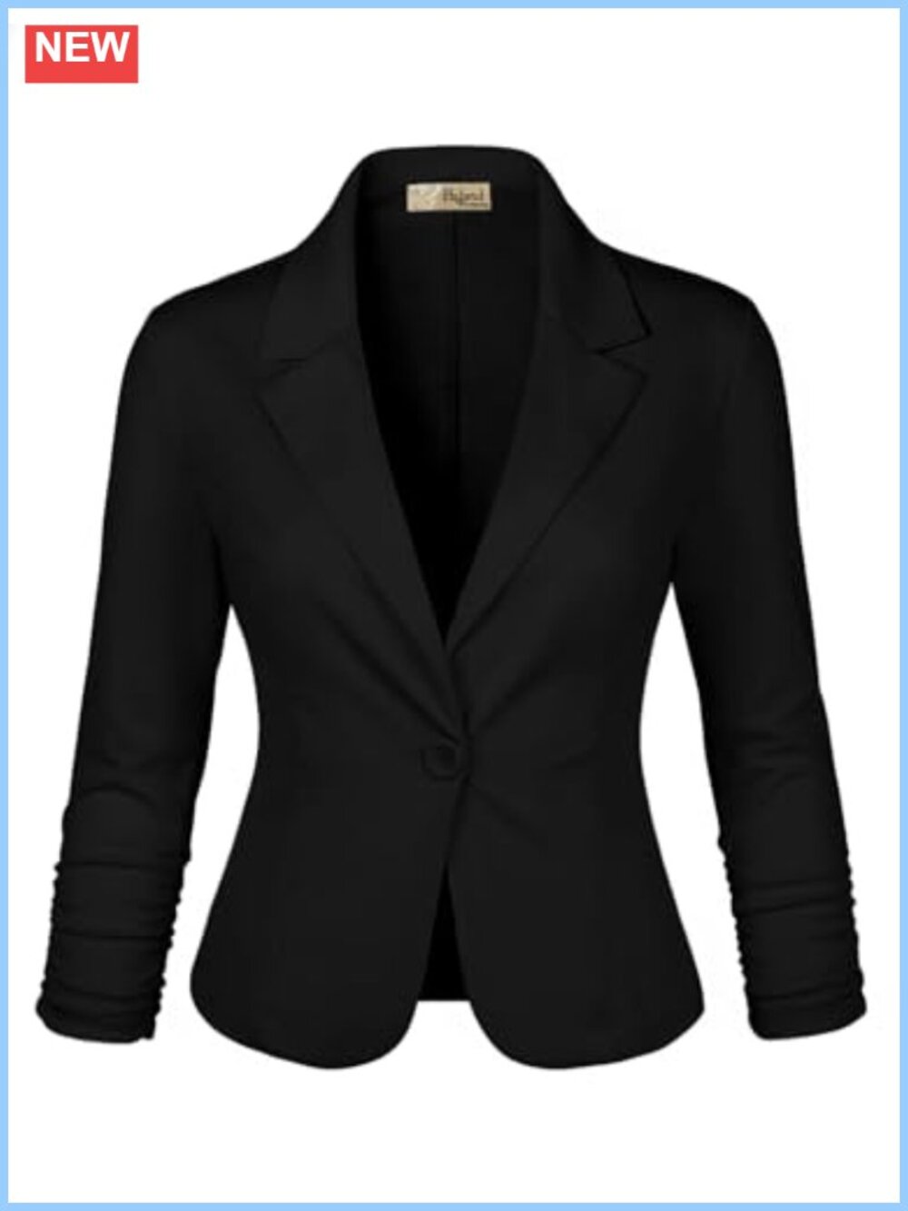 Ponte Cardigan Blazer 3/4 Sleeve Notch Collar Business Casual